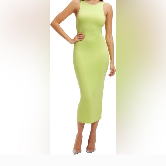 Good American‎ Elegant Lime Green Sleeveless Dress - Picture 1 of 4
